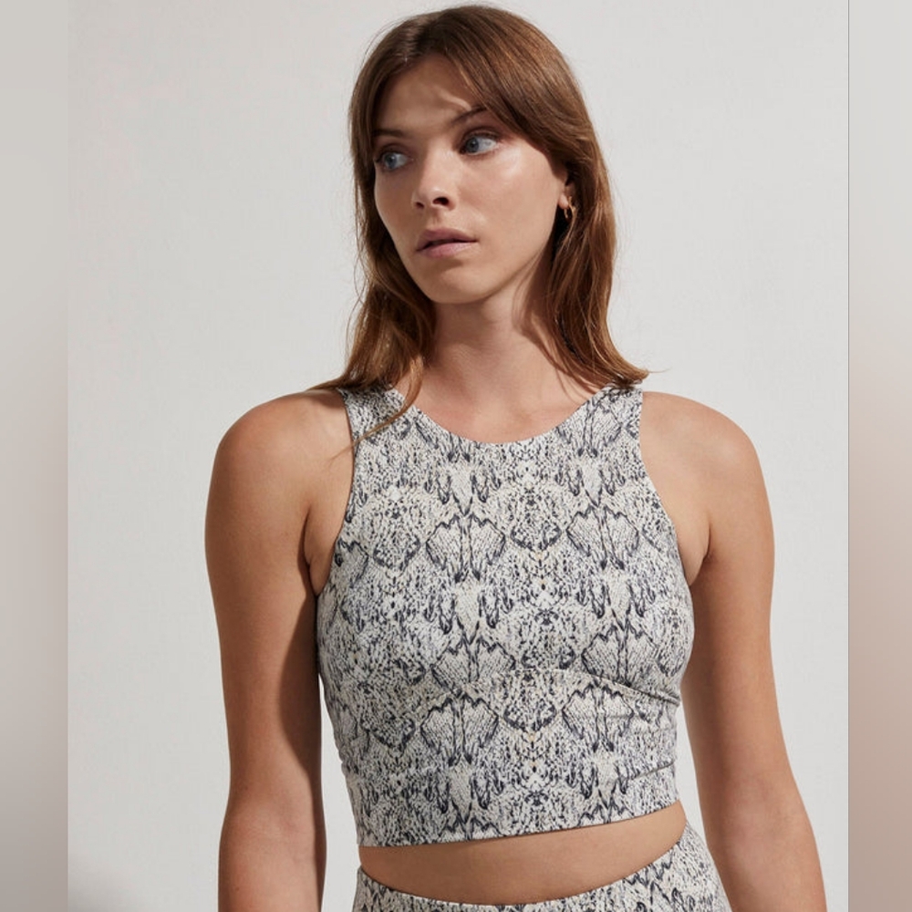 NWT Varley Let's Move Valerie Snake Skin Neutral Sports Bra Size XS